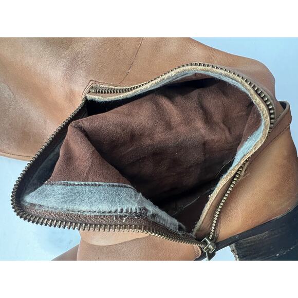 Vince Camuto Shaylee Brown Leather Distressed Equestrian Knee High Boots Sz 10B - Picture 14 of 15